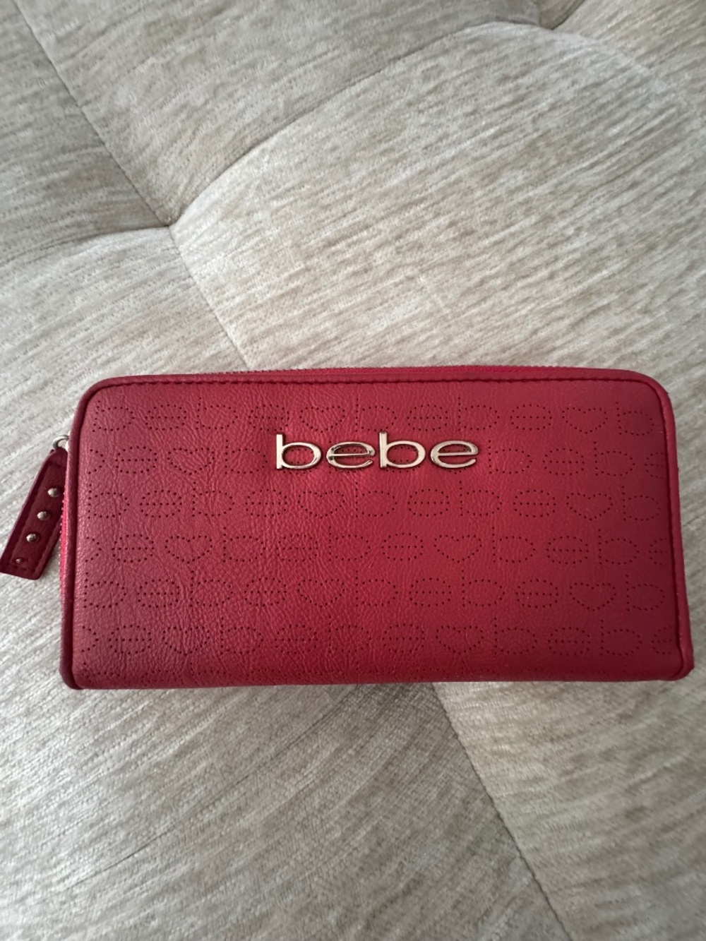 Bebe zip around Wallet Red with gold